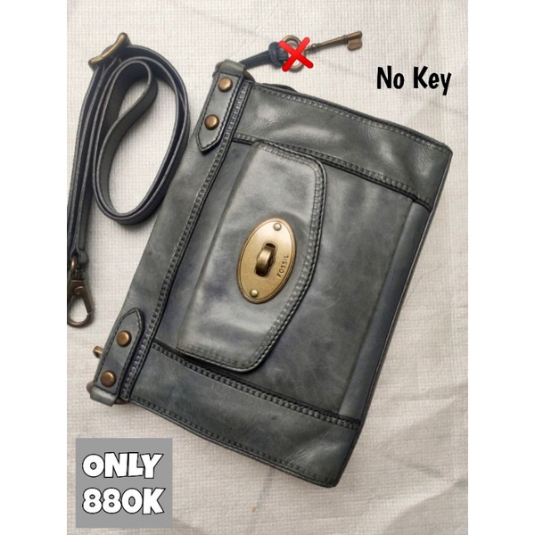 Tas Fossil VRV VRI Crossbody Dark Grey Sling Bag Tas Preloved