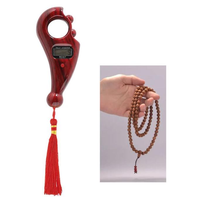 Tasbih Digital Kayu / Tasbih Tally Counter Premium Original