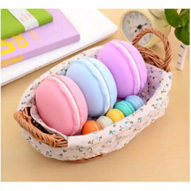 MOS KOTAK AKSESORIS BENTUK MAKARON - BOX / Kotak Obat Macaron mini cute / mini pouch serbaguna