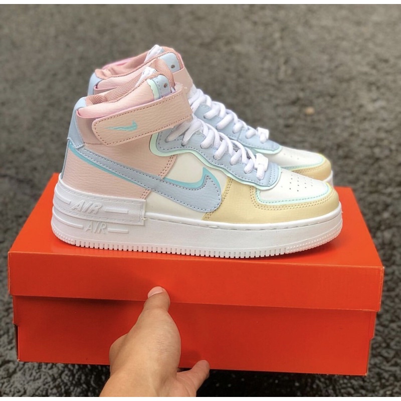 Sepatu Sneakers Wanita Nike Air Force 1 Mid Shadow Import Quality-Pastel