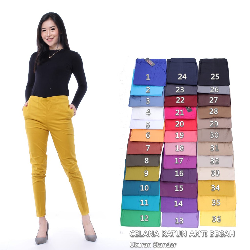 Celana Wanita Katun Stretch Anti Begah