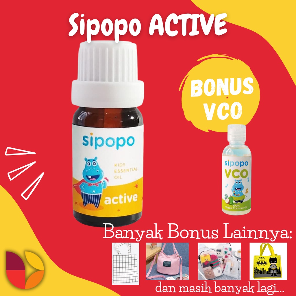 [GRATIS VCO] SIPOPO Daya Tahan Tubuh ACTIVE Strong Immune Essential Oil Bayi &amp; Anak &amp; Dewasa ORIGINAL