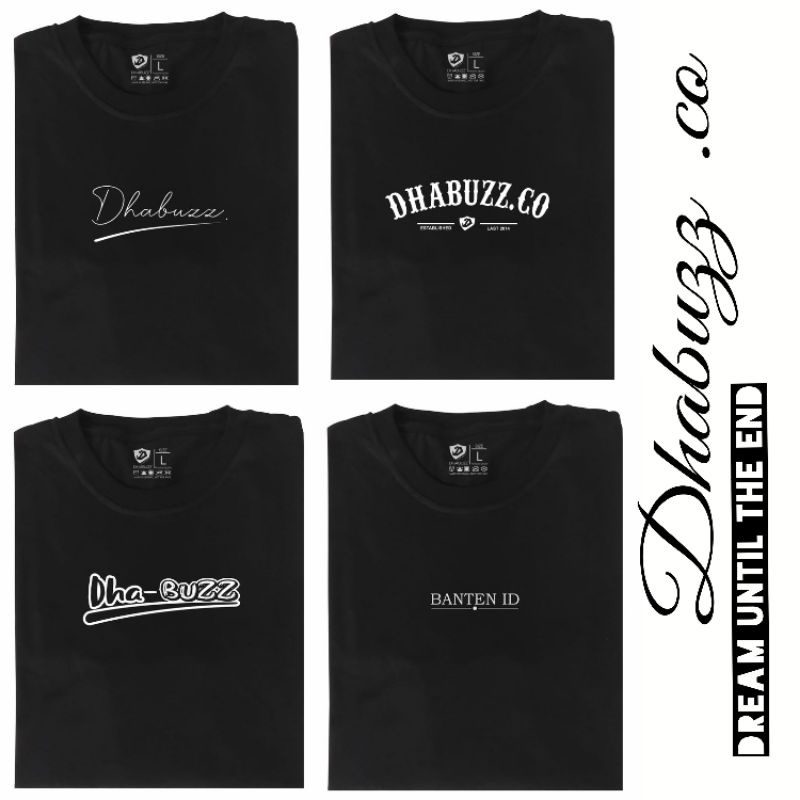 DHABUZZ 03 KAOS DISTRO HITAM PRIA LENGAN PENDEK SIMPEL TYPOGRAPHY ORIGINAL TERBARU