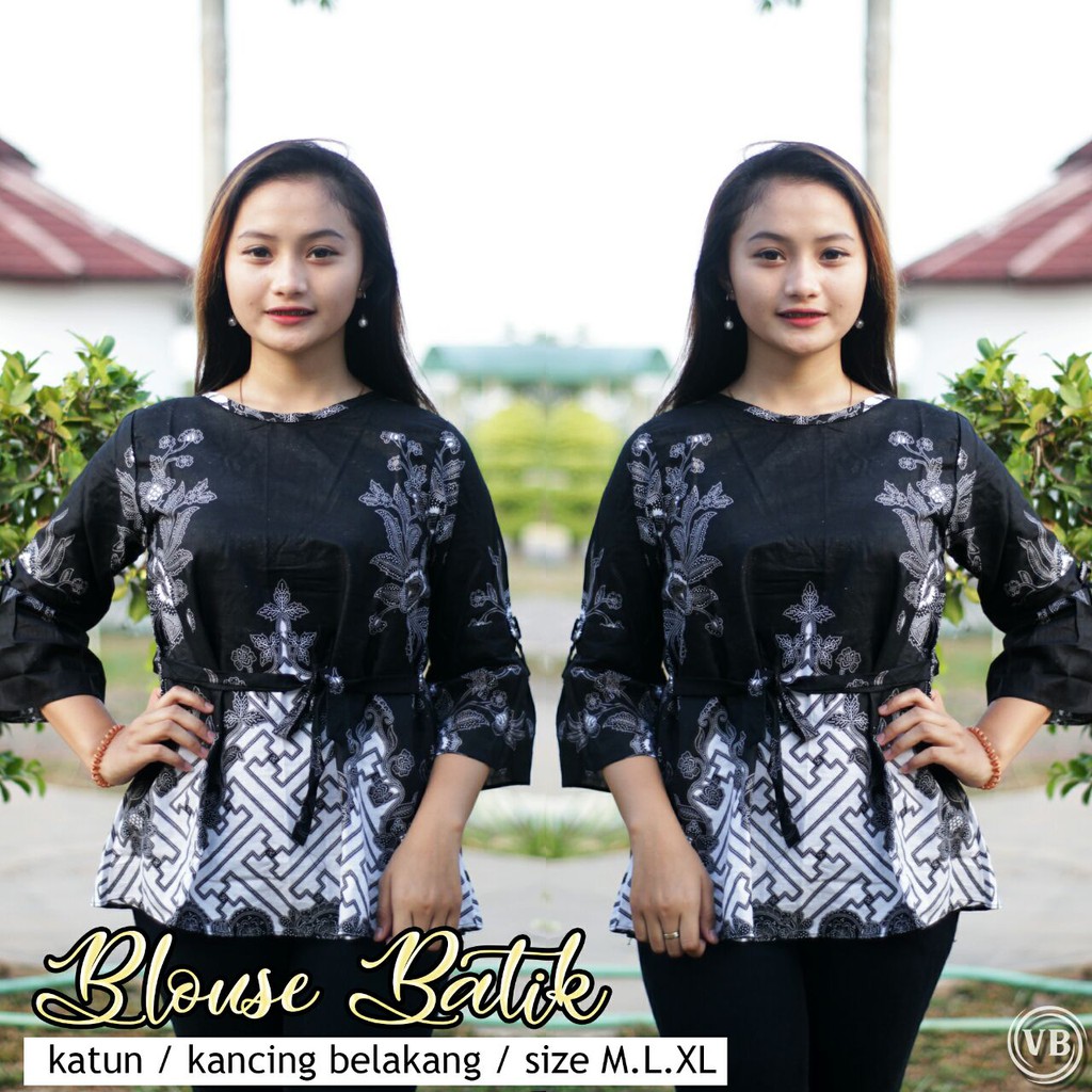 BK3 Atasan Lengan Pendek Risna Batik Blouse trompet HRB206 IPNU IPPNU 007
