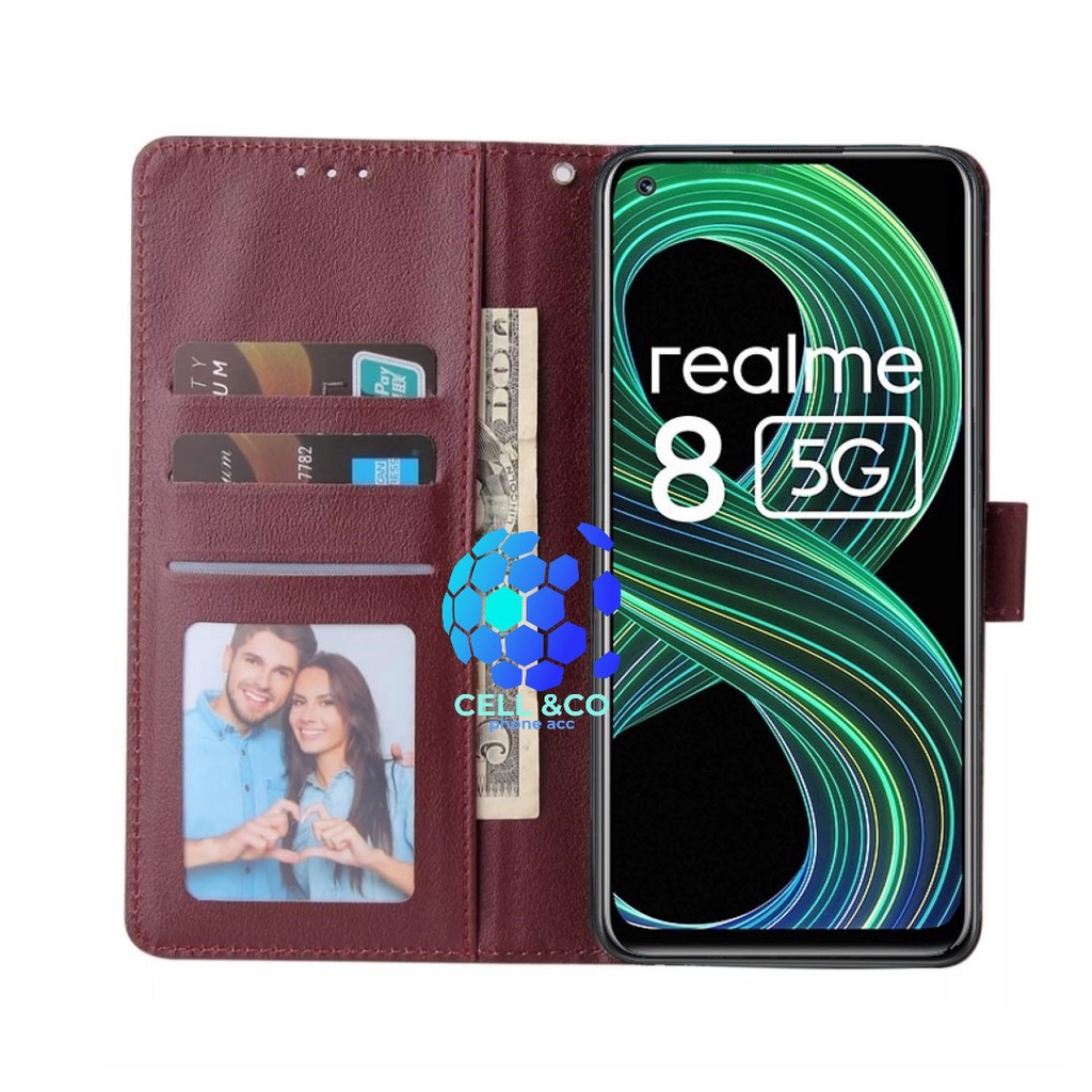 Flip cover REALME 8 5G Flip case buka tutup kesing hp casing flip case leather wallet