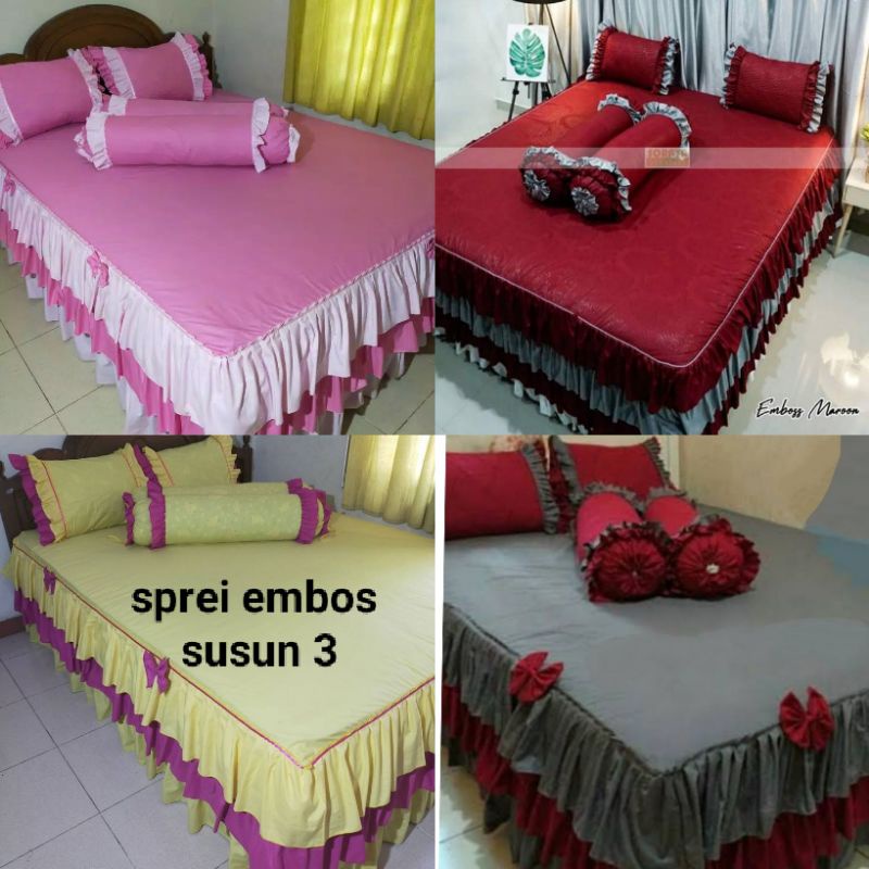 Sprei rumbai susun embos/Sprei polos embos/Sprei embos