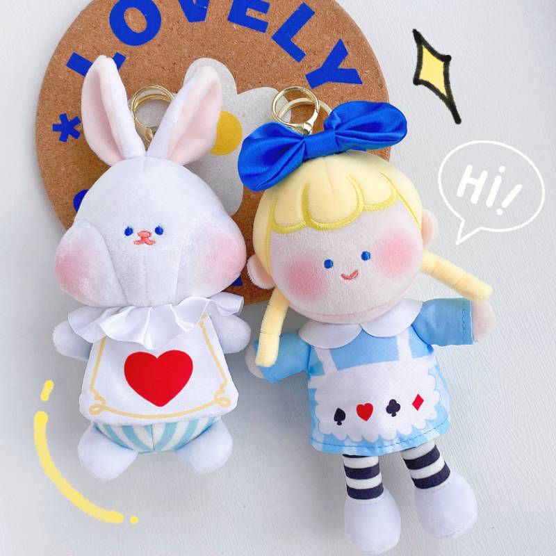 Cute Lan Sister Sleepwalking Alice Plush Doll Rabbit Key Chain Bag Pendant Kids Toys Gift