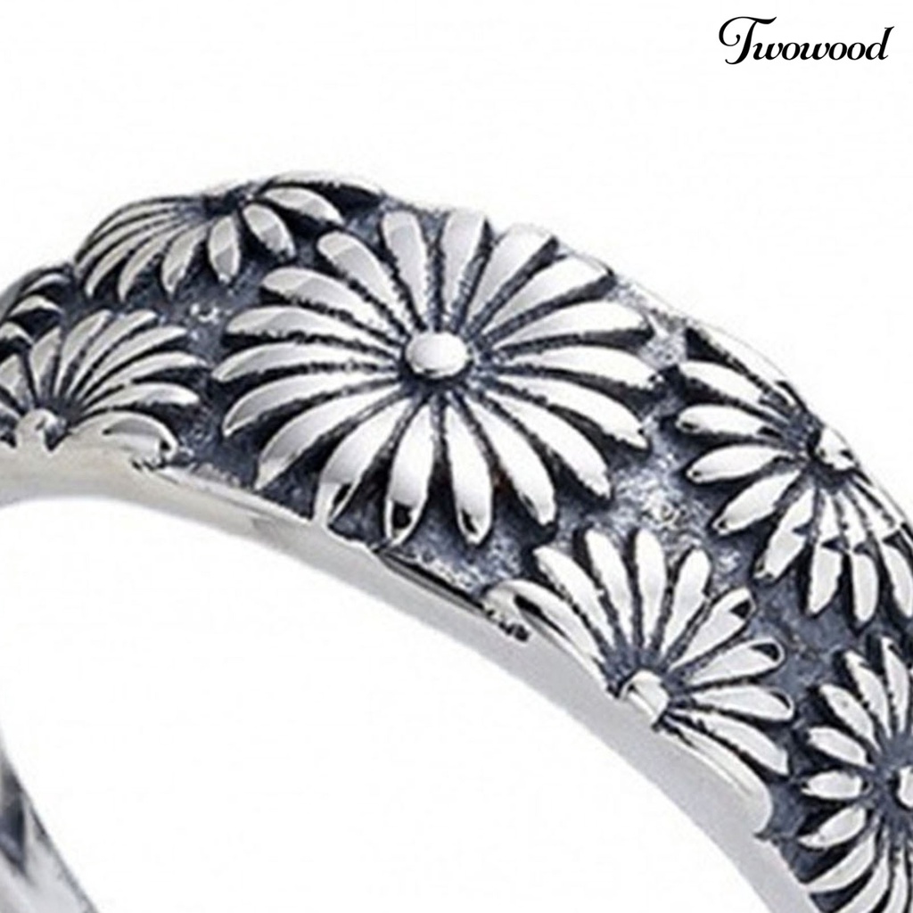 Cincin Adjustable Desain Chrysanthemum Gaya Vintage Untuk Pernikahan