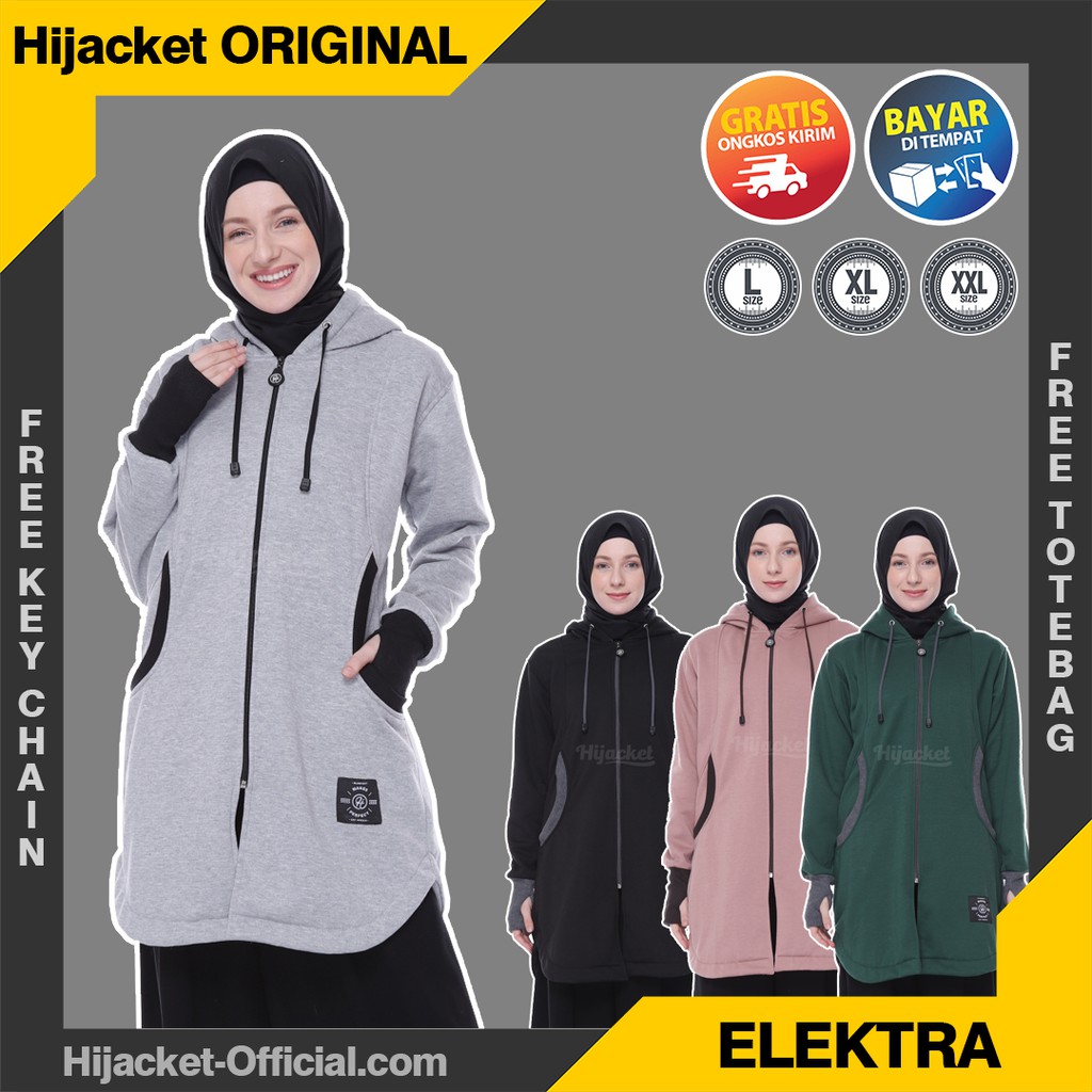  JAKET  WANITA  MUSLIMAH JILBAB PANJANG  HIJAB SYARI HIJACKET 