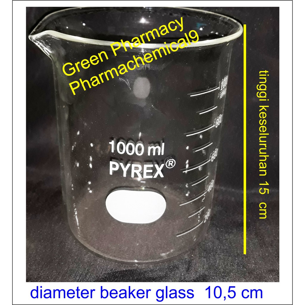 Jual Beaker Glass Volume 1000 Ml 1 L Pyrex Shopee Indonesia