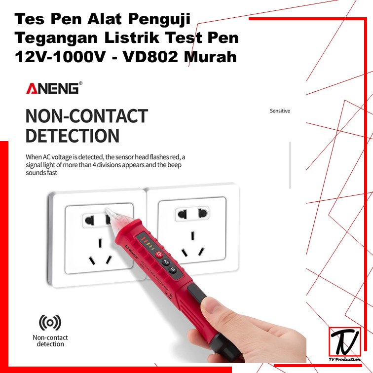 Test Pen Non Contact AC Voltage  Alert Detector 12V-1000V - VD802 /Alat Penguji Tegangan Listrik