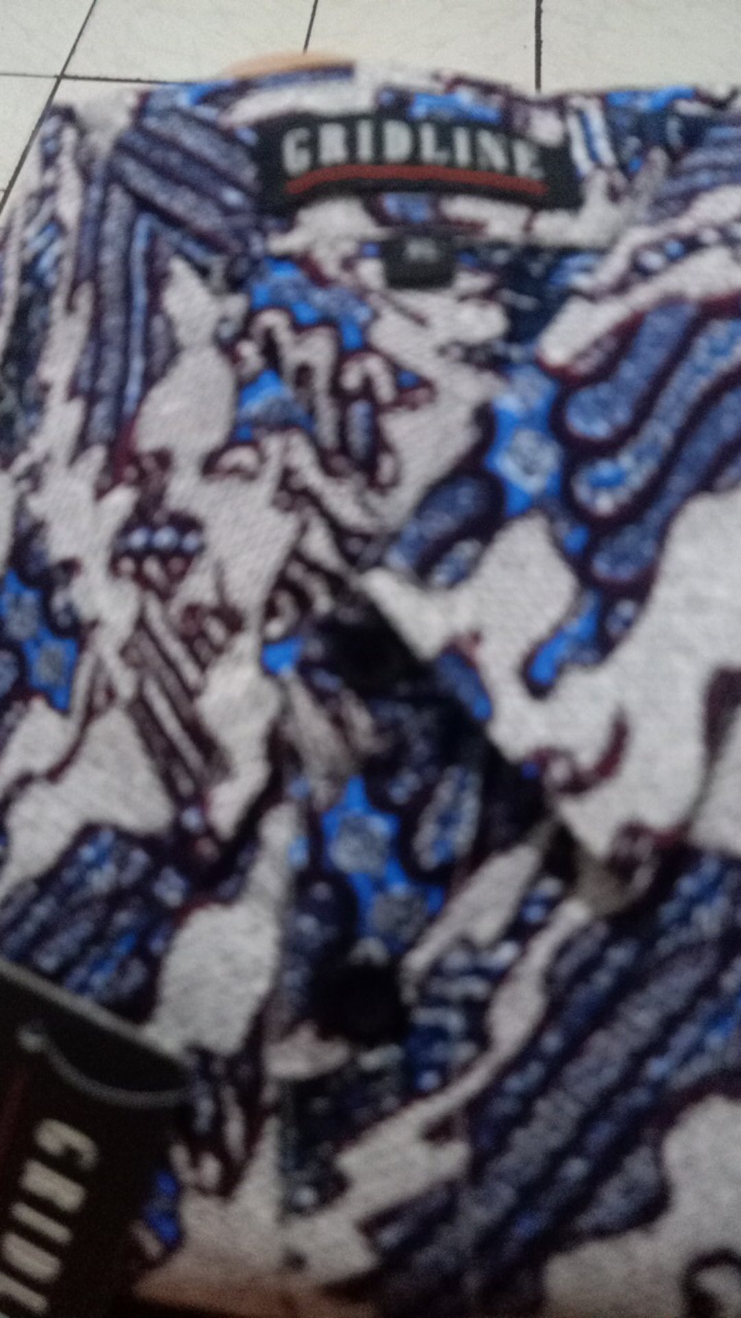 [gridline - R038  R038-b  R038-c ] Kemeja Batik Pria Katun Lengan Pendek Regular