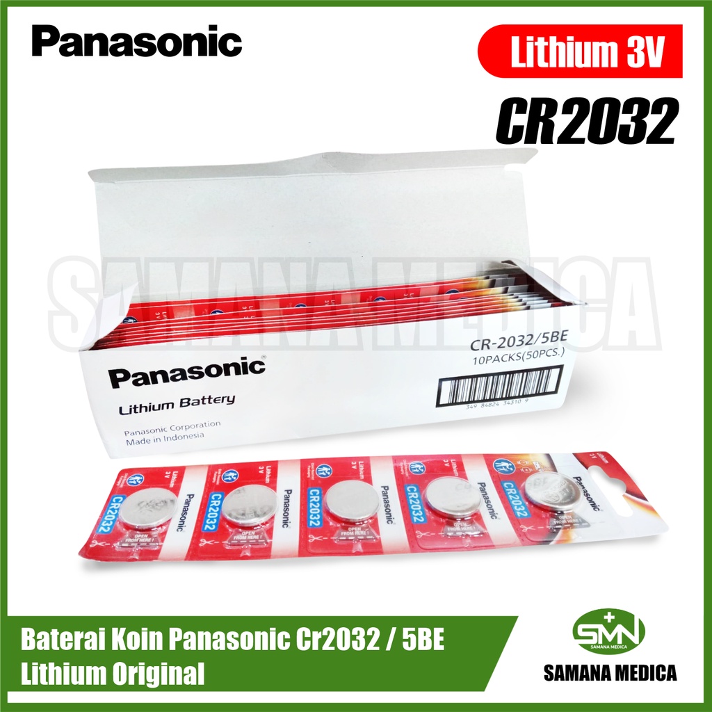 Baterai Kancing  ORIGINAL (harga per pc) Button Cell Battery CR2032 5BE Lithium Panasonic 3V Jam Tangan MURAH