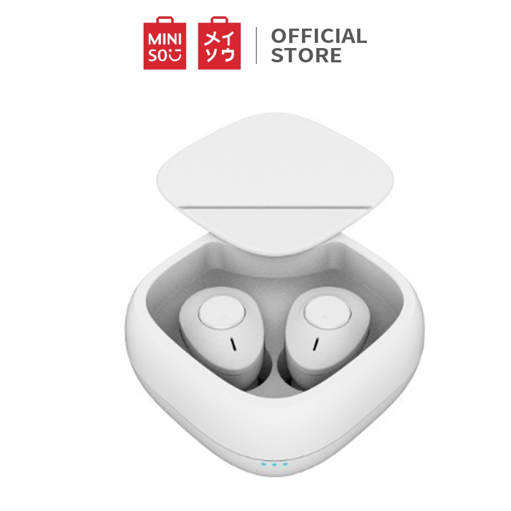 [New Product] Miniso Official Headset Bloetooth HD TWS Headphone True Wireless Earphone Noise Cancelling Stereo Mini Earbuds In-ear MiniSounds  TWS Headset M1 Screw Cap-Putih