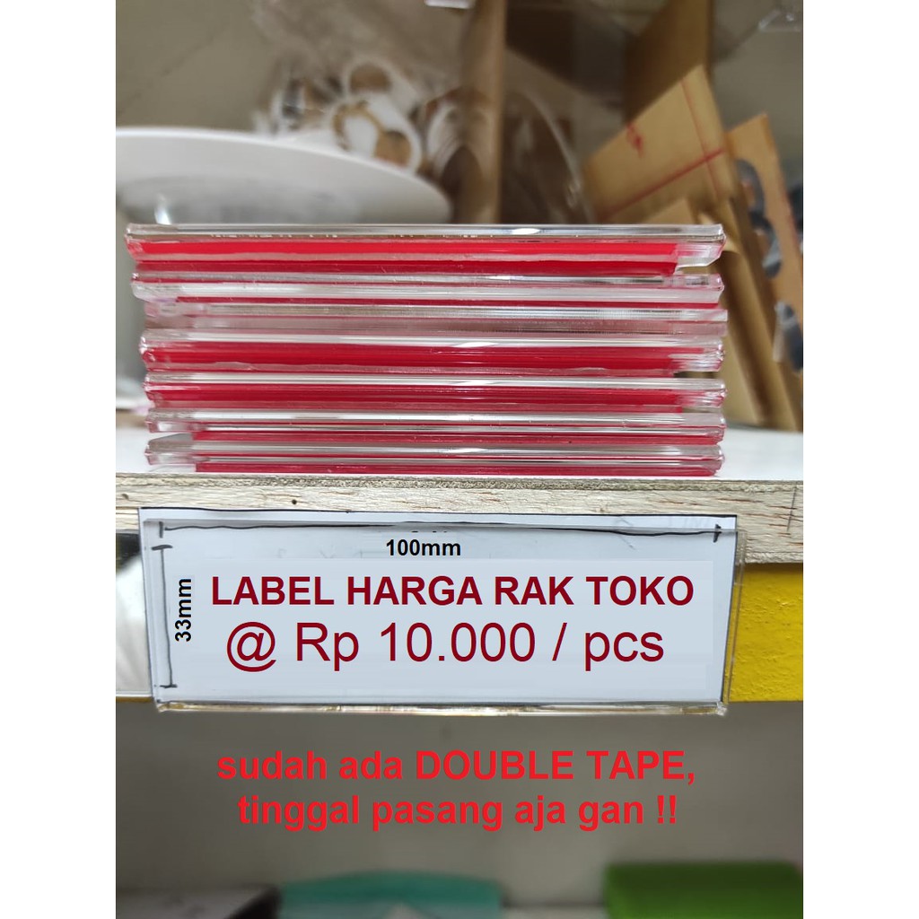 

Label Harga Rak Toko 3cm x 10cm Price Tag Akrilik murah ready stock
