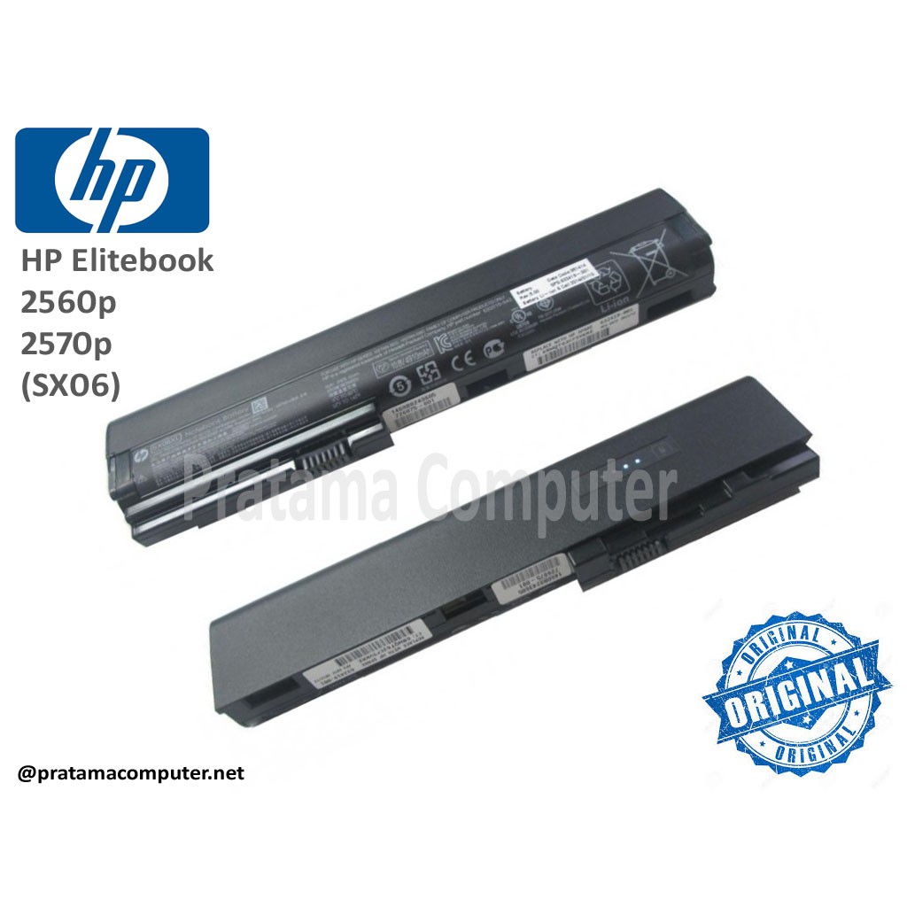 Baterai Original Laptop HP EliteBook 2560p 2570p Series SX06