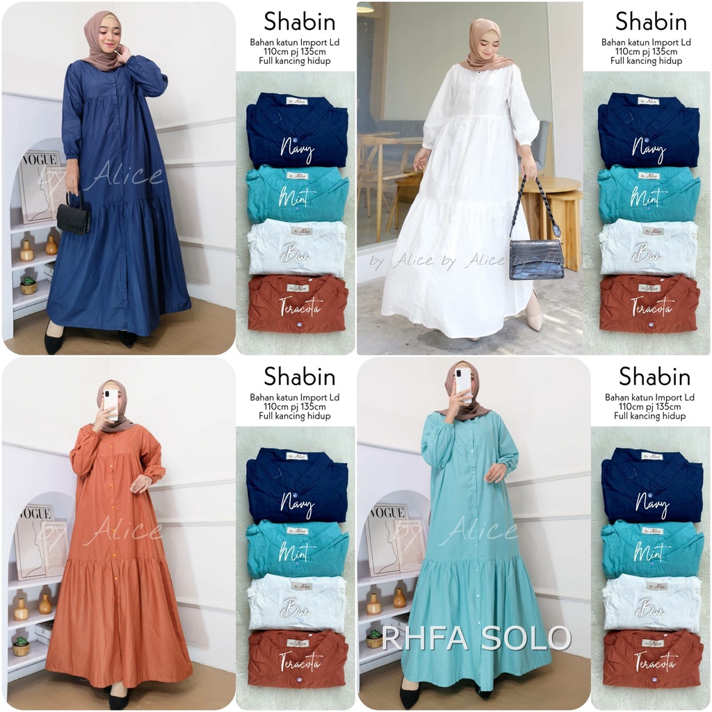 SHABIN DRESS / 29.9 / BAHAN KATUN PREMIUM / LD 110 CM / PB 135 CM / ALLSIZE / ALICE