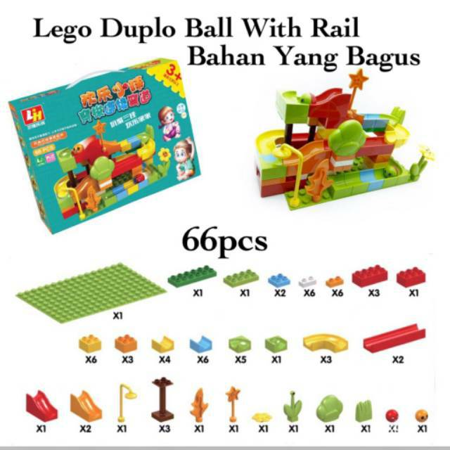 Tma / Mainan Anak Balok duplo Set Bola Dan Rail