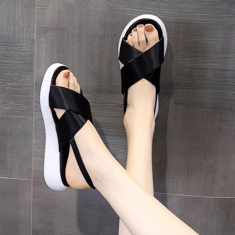 Sandal Wanita Import wedges selop tali nyaman NS2153 Sandal Wedges Fashion Import Kekinian Termurah