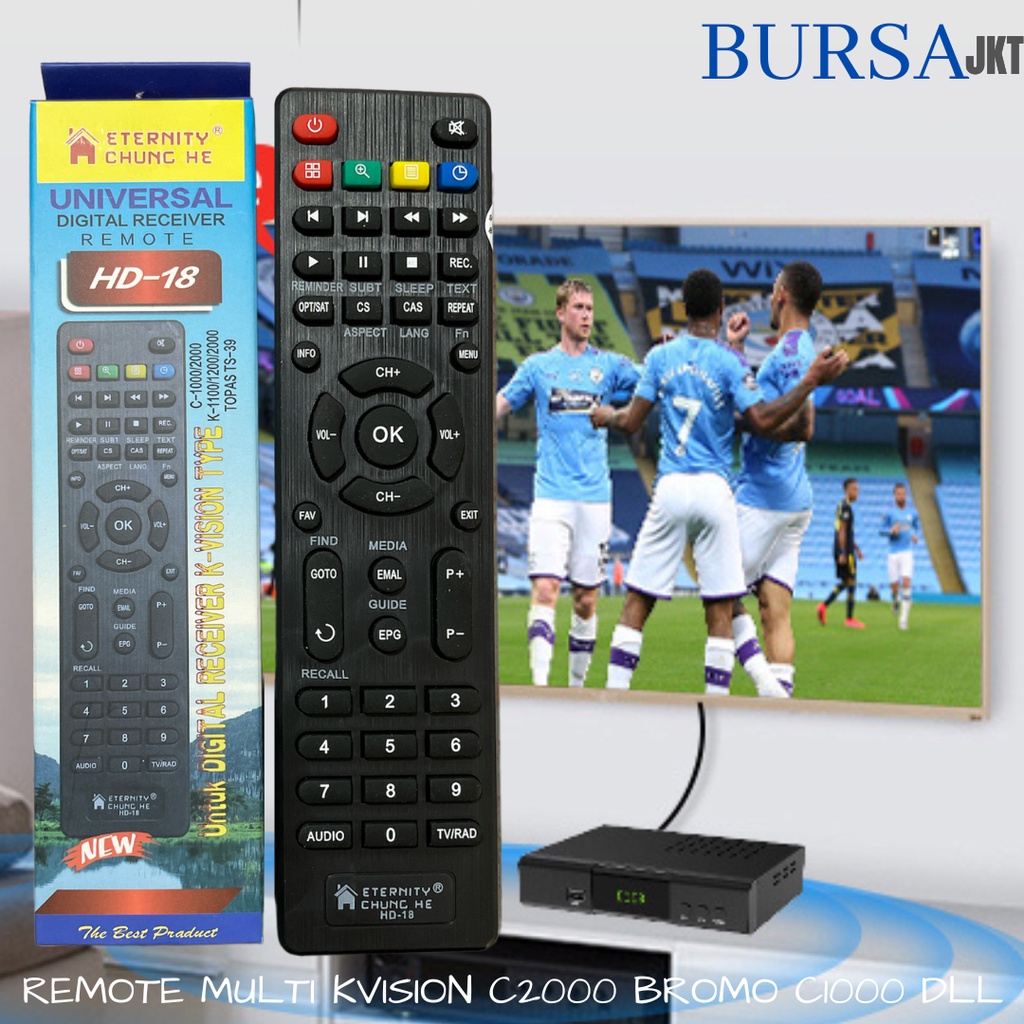 REMOTE MULTI KVISION BROMO TOPAS C2000 C1000 MPEG4 SET TOP BOX MPEG4 HD 18