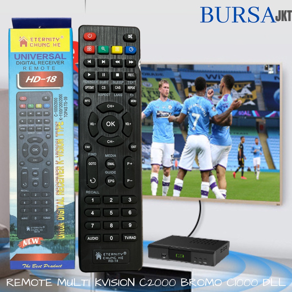 REMOTE MULTI KVISION BROMO TOPAS C2000 C1000 MPEG4 SET TOP BOX MPEG4 HD 18