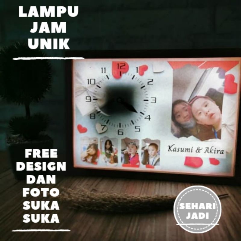 [LANGSUNG JADI] Lampu Jam Unik Dekorasi Dinding Kamar Tidur Rumah Aesthetic