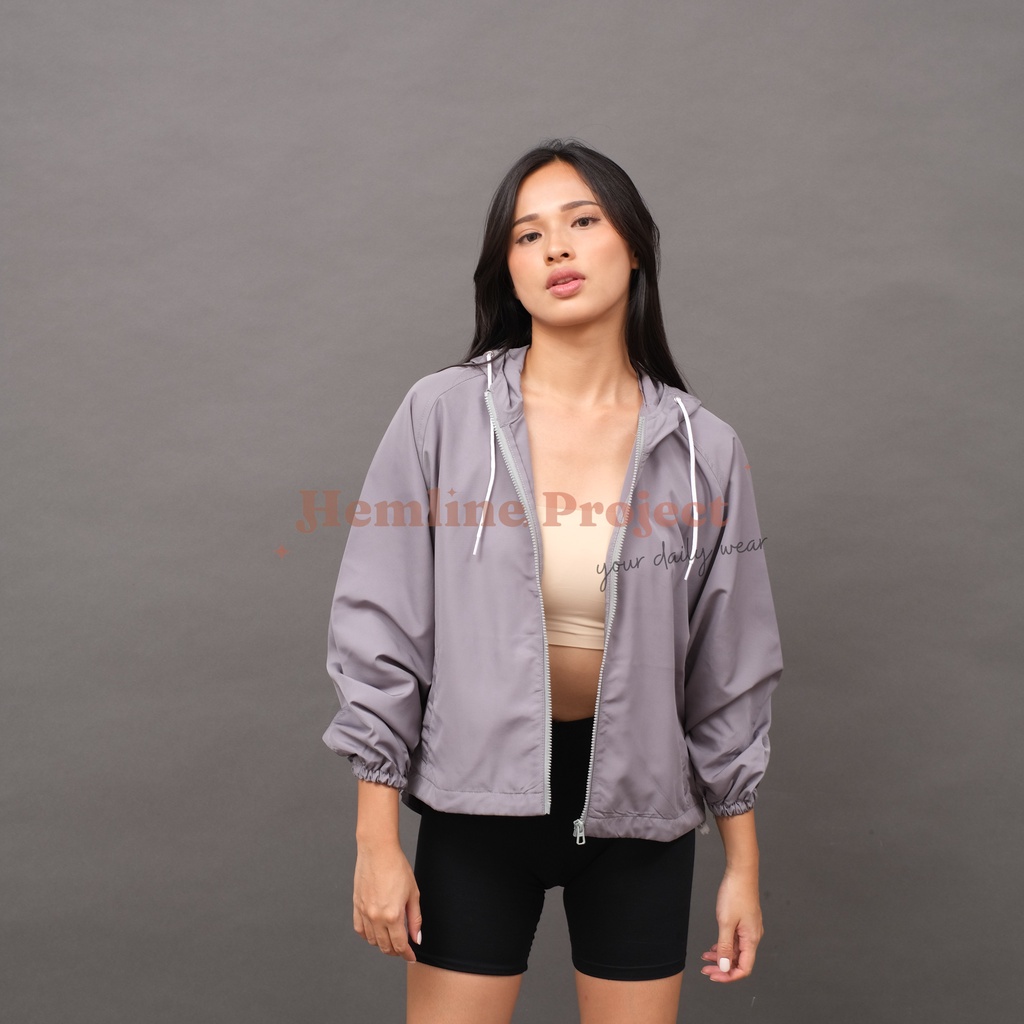 Ganis Oversized Jaket Grey - Jaket Parasut Hoodie