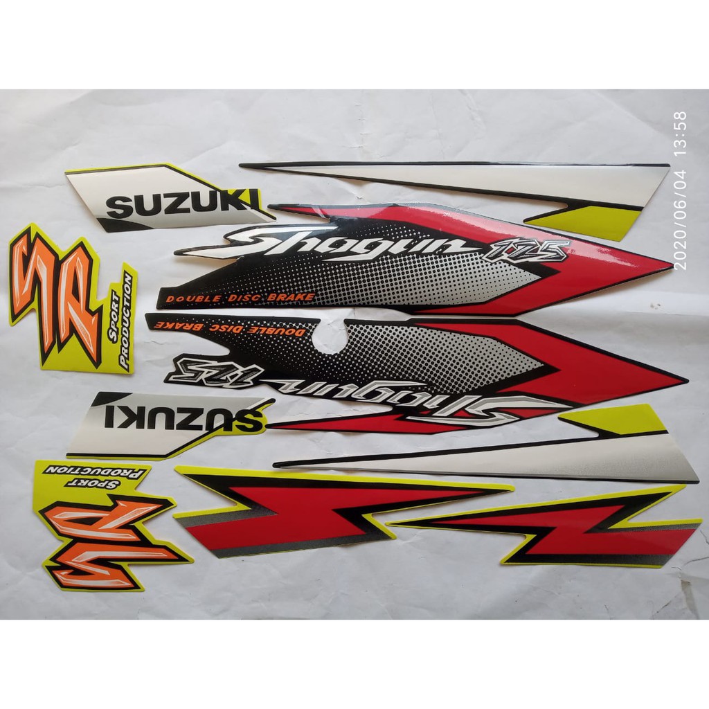 stiker striping suzuki shogun 125 sp 2004 hitam kuning
