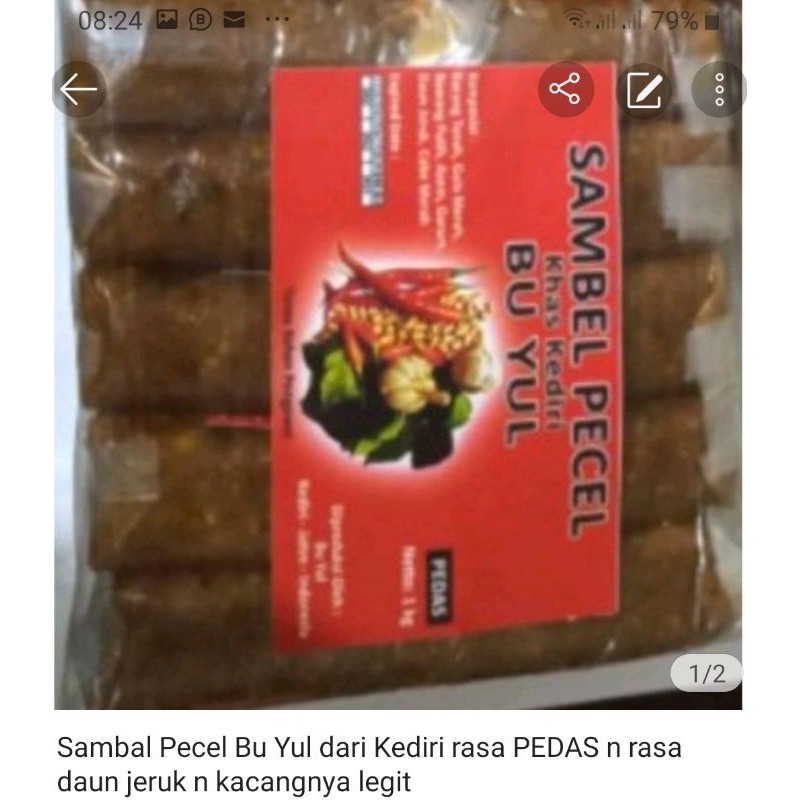 

Bumbu pecel Bu Yul dari kediri rasa pedaslegitdanada rasa kencur