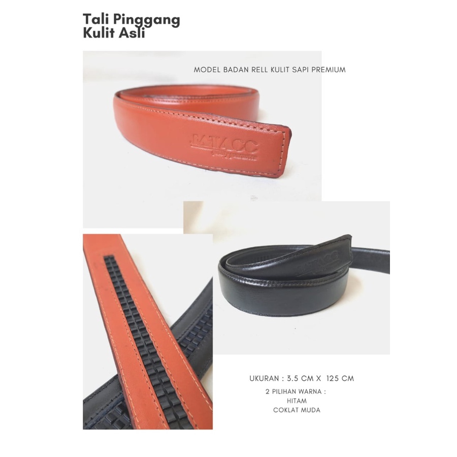 Tali Pinggang Kulit Asli Premium JATACC | Tali Sabuk Kulit Pria (BDN KULIT PORI)