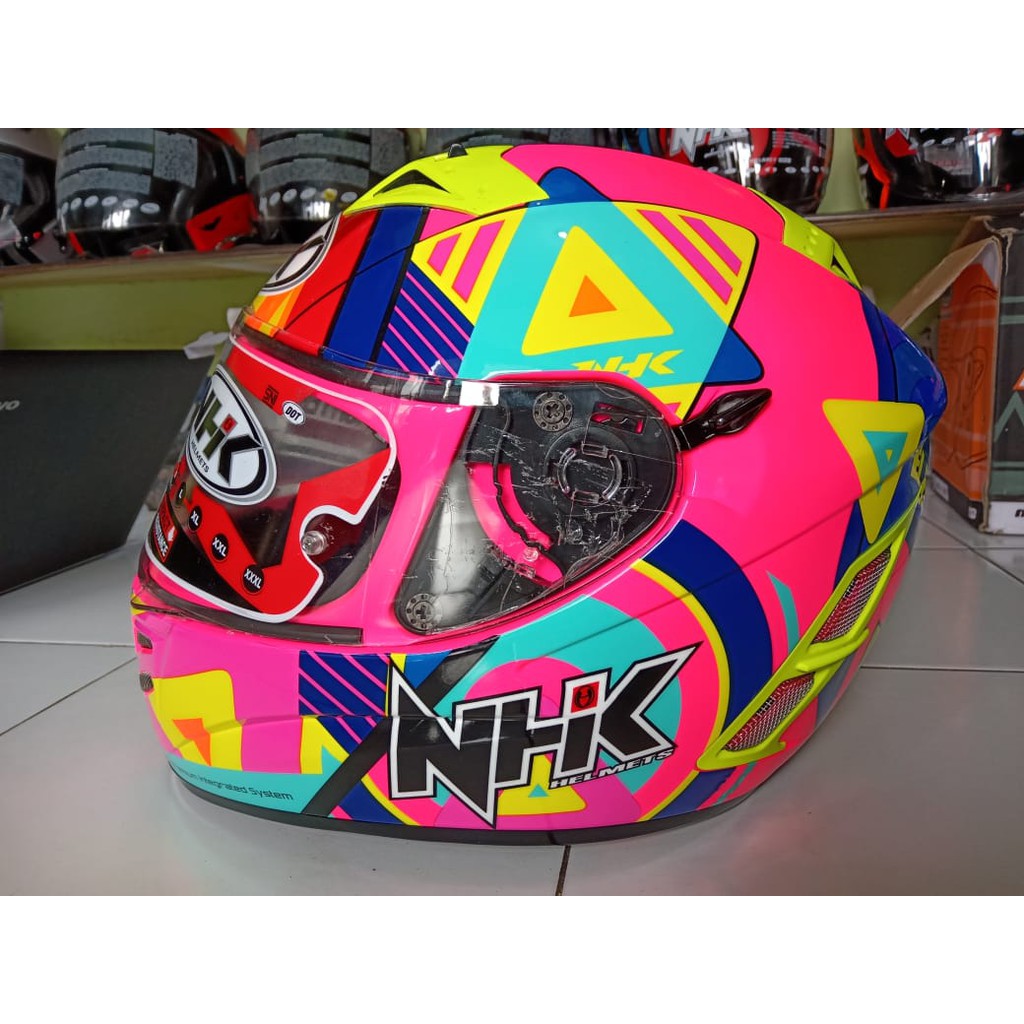 HELM NHK TERMINATOR PIGMEN WARNA PINK FLUO