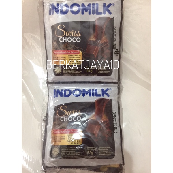 Indomilk Swiss Choco Krimer Kental Manis 1 pak isi 6 sachet x 37gr