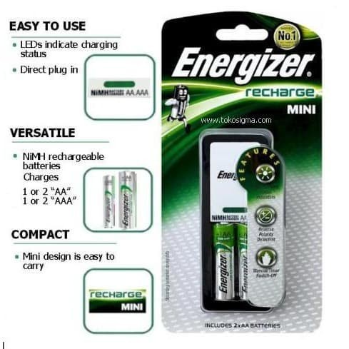 terbatas Charger Energizer  2 Baterai AAAA3 Cas Rechargeable Berkualitas