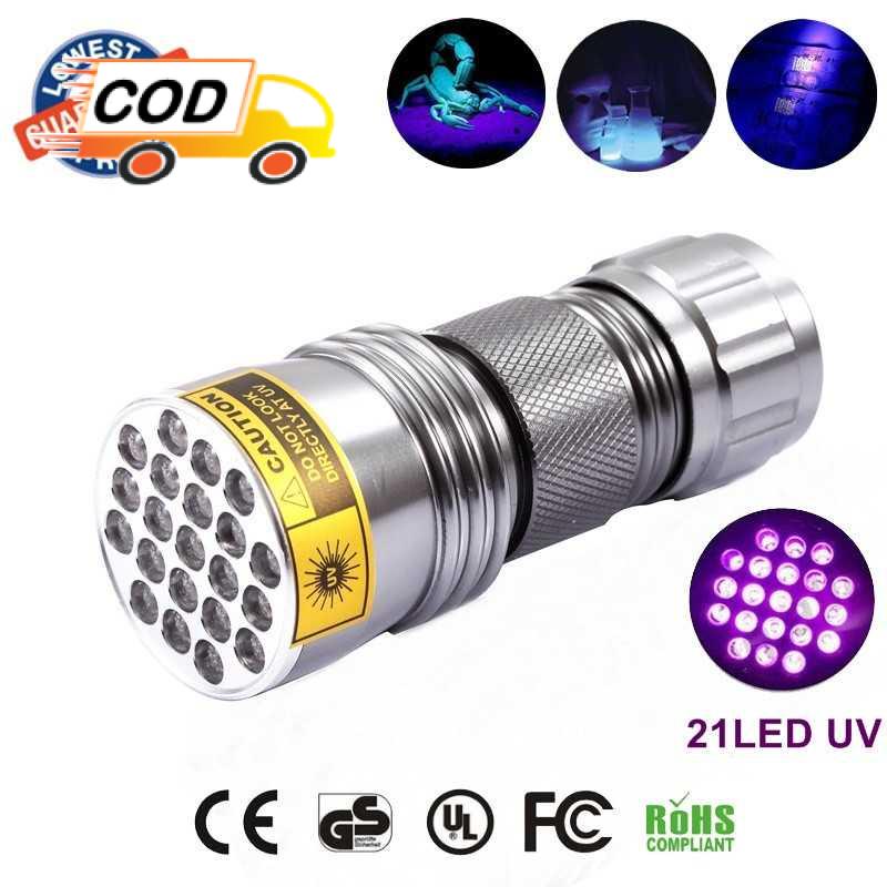Senter UV Cek Uang Sidik Jari Upal 21 LED Portable Multifungsi Praktis Lampu Ultraviolet