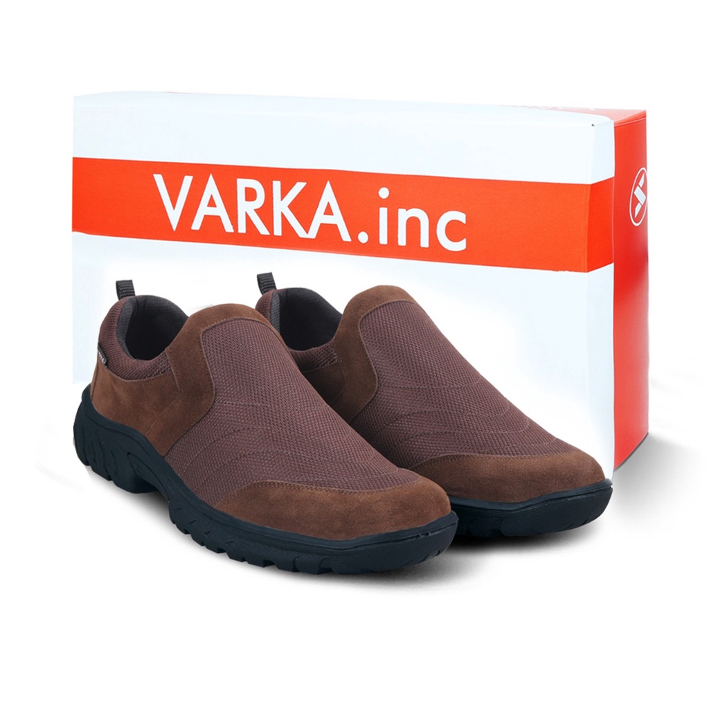 Sepatu Slip On Pria Terbaru V 1871 Brand Varka Sepatu Sneakers Kerja Santai Jalan Jalan Harga Murah Trendi Warna Coklat