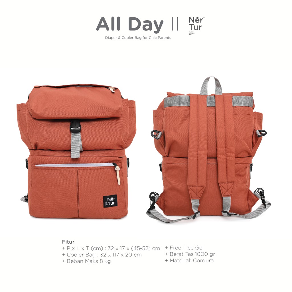 Diaper &amp; Cooler Bag NerTur / Tas Backpack Bayi Modular