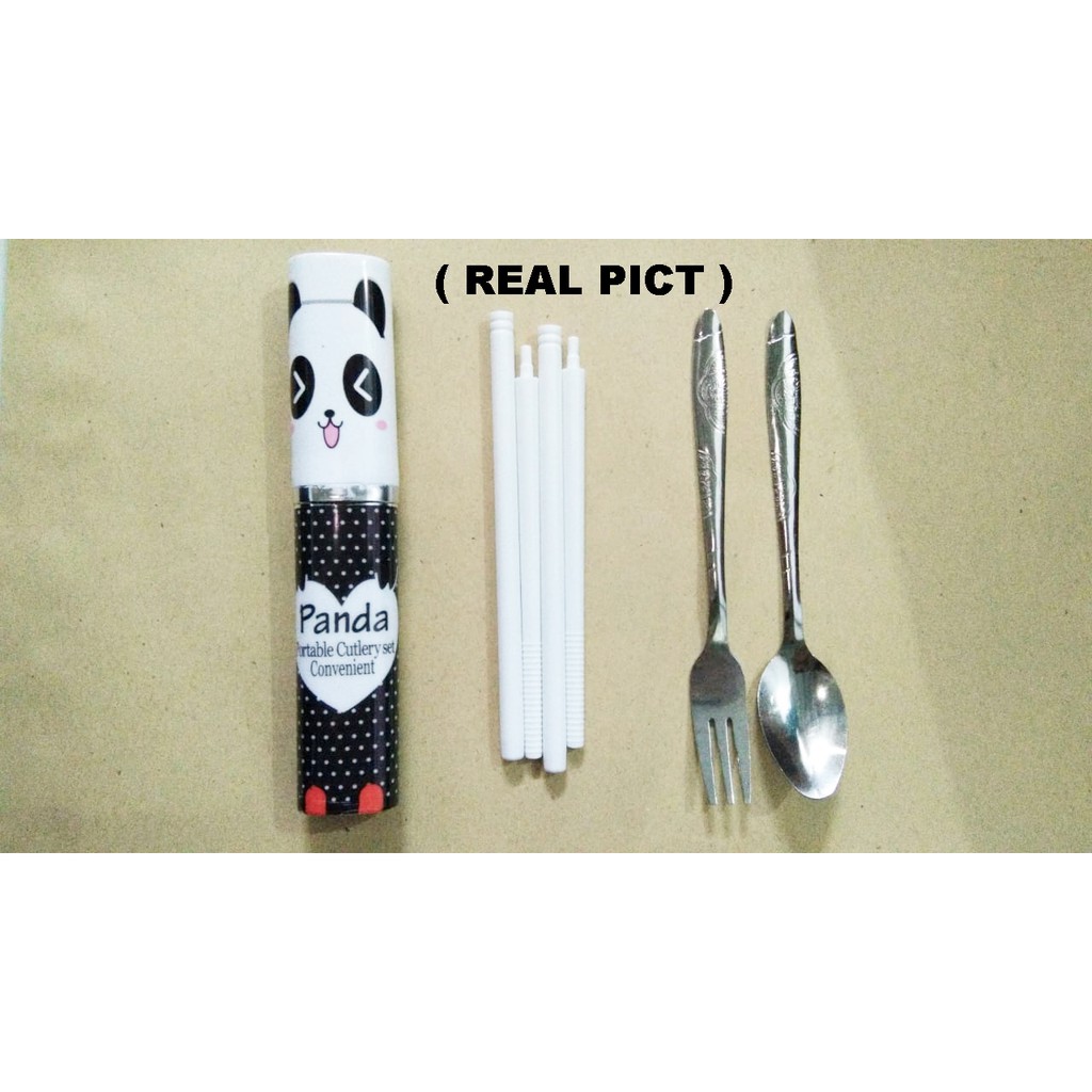 Serba Grosir Murah Sendok makan set traveling Garpu Sumpit Stainless steel portable