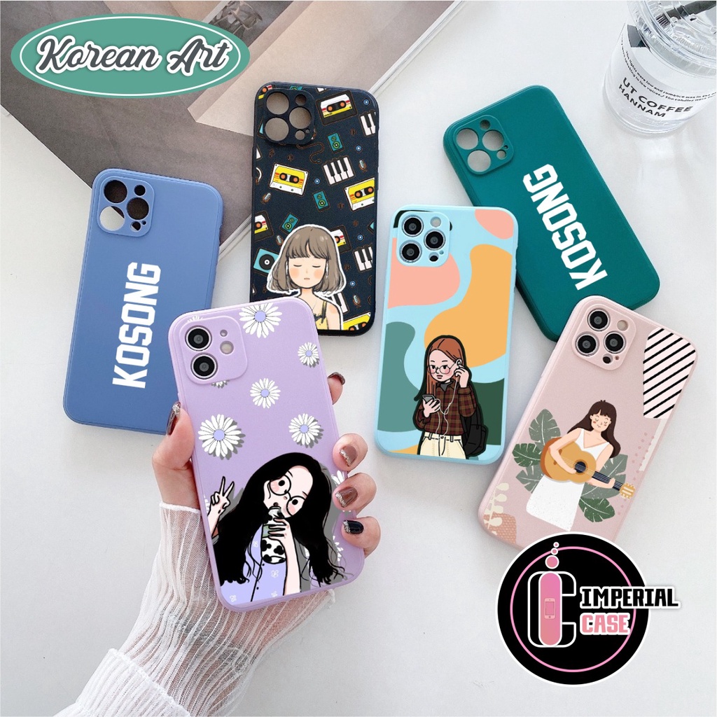 CASE CASING SOFTCASE SILIKON MACARON PELINDUNG KAMERA KOREAN ART OPPO VIVO SAMSUNG XIAOMI REALME IPH