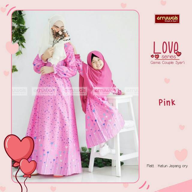 Gamis Ibu Arruwais Mahabbah series Couple Anak Katun Jepang size S smpai XL