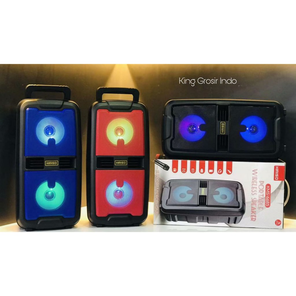 Speaker Bluetooth LED KIMISO 6685 Plus Mic Wireless Speaker