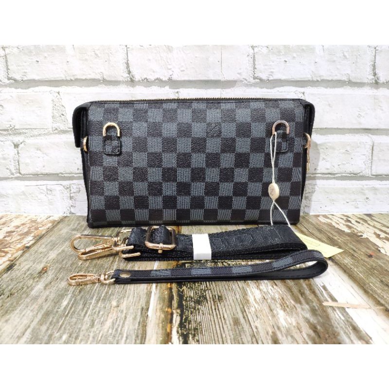 Clutch tas tangan pria dan wanita handbag damier black premium