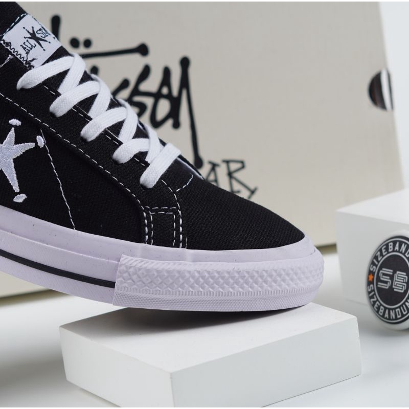 Sepatu Converse One Star  X Stussy Black White