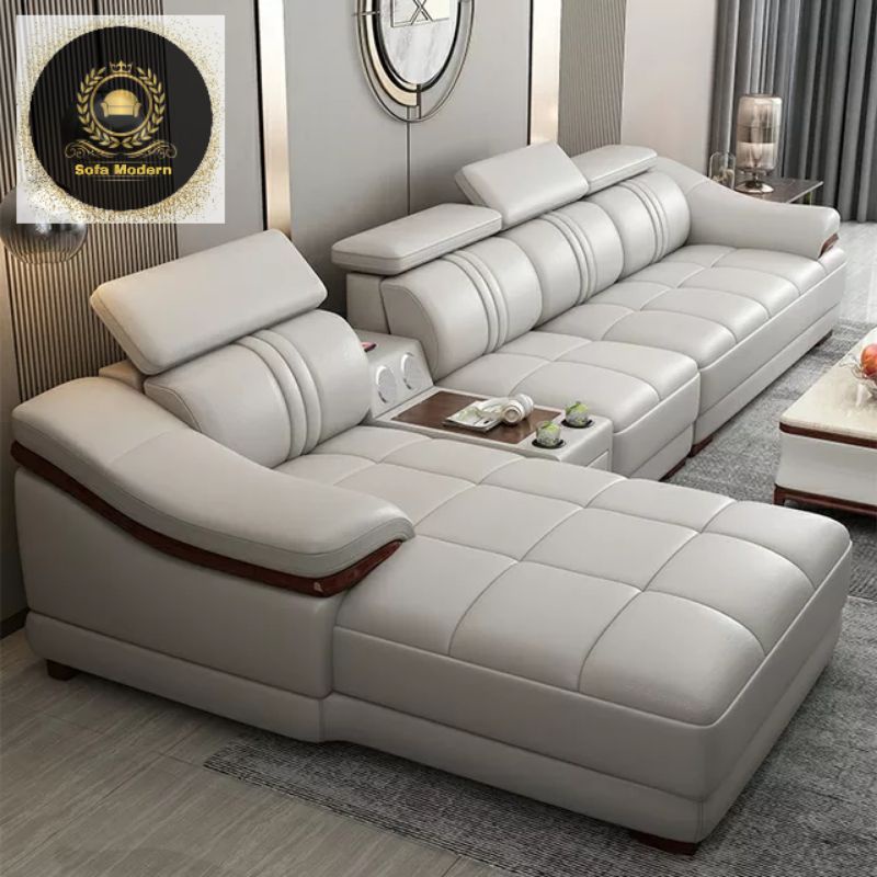 Sofa Kulit Letter L Sudut Sofa Ruang Tamu Minimalis Furniture Kursi Sofa Mewah Elegant Berkualitas P