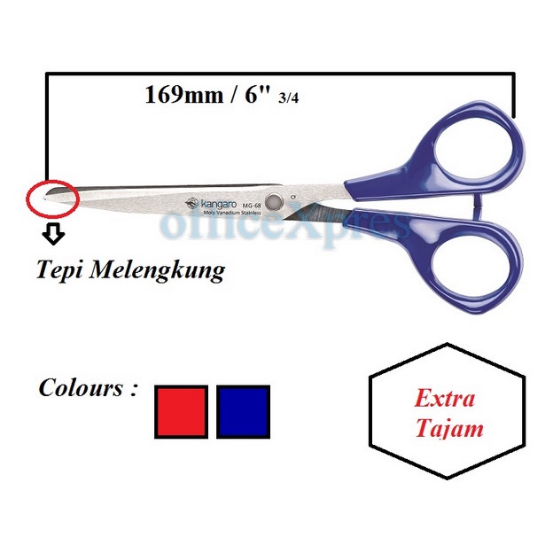 

Gunting Kertas Besar / Gunting Kain 6" 17cm / Scissors MG68 Kangaro