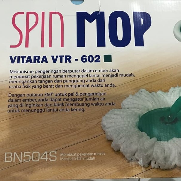 Alat Pel Peras Otomatis Berputar Stainless Roda Vitara VT602 Spin Mop