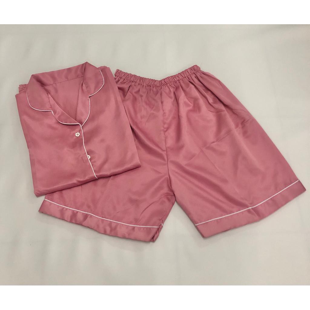 BAJU TIDUR PIYAMA WANITA HOTPANTS SATIN HP