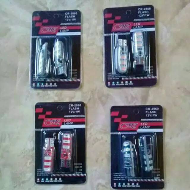 Lampu led sen 6 mata t10 jelly flash kedip strobo universal semua motor