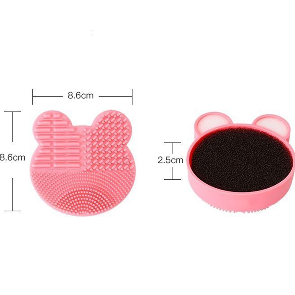 aaoottuuoo5.id Cod   1pcs Cartoon Bear Shape Silicone Makeup Brushes Cleaning Pad Tool