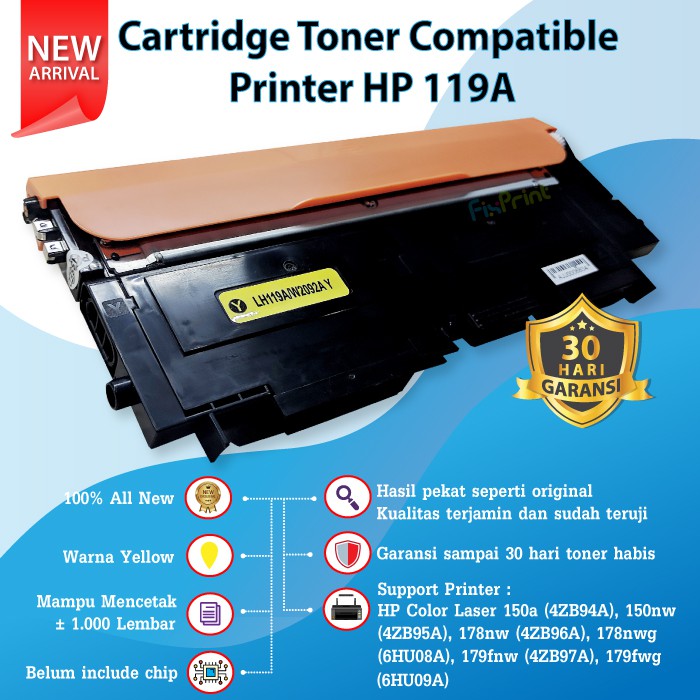 Cartridge Toner Compatible 119A Printer HP Color Laserjet 150a 150nw MFP 178nw 179nw 179fnw 179fwg