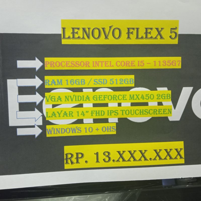 LENOVO FLEX 5 I5 1135G7 16GB SSD 512GB NVIDIA GEFORCE MX450 2GB